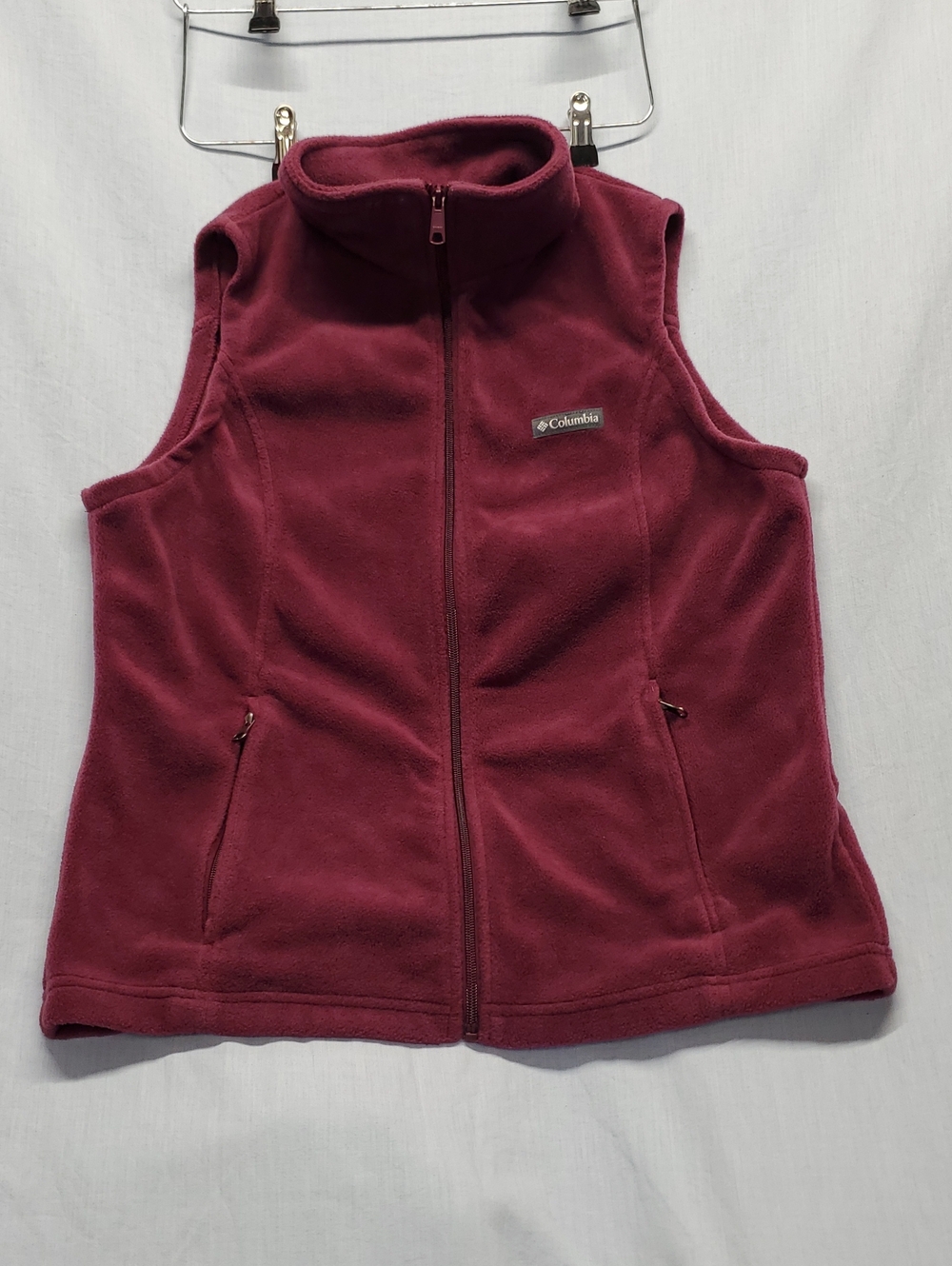 Columbia Womans' Burgundy Full-Zip Fleece Vest #392